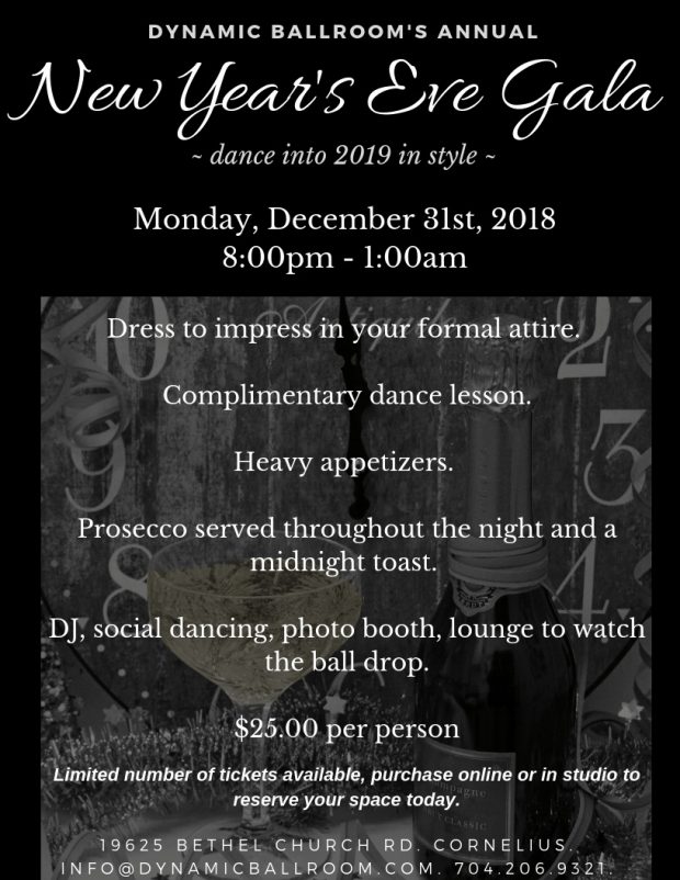 New Year’s Eve Gala: Ring in 2019 – Dynamic Ballroom